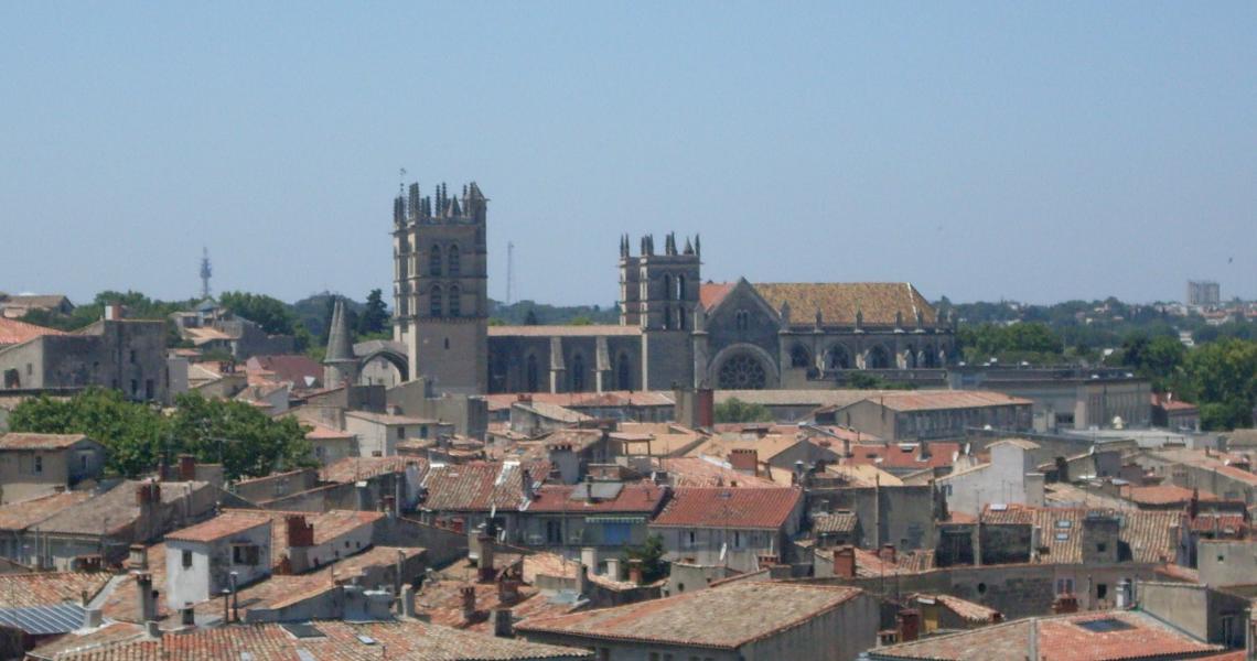 Cathédrale saint-pierre de montpellier vue du corum